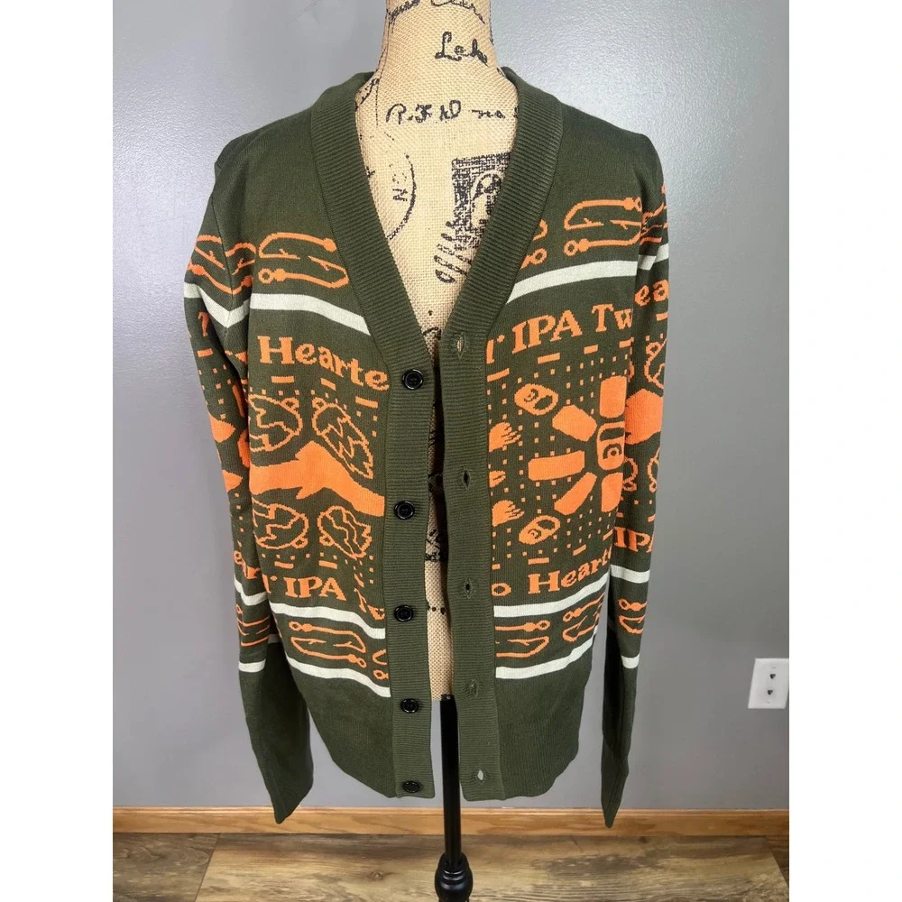 Bell's Brewery Two Hearted IPA Knit Cardigan size small beer craft